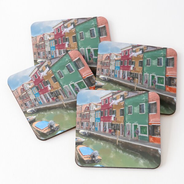 Item preview, Watercolor of Burano designed and sold by pietrofoto.
