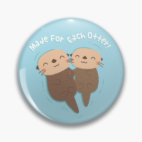 Item preview, Cute Sea Otter Couple Made For Each Otter Pun designed and sold by rustydoodle.