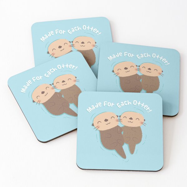 Item preview, Cute Sea Otter Couple Made For Each Otter Pun designed and sold by rustydoodle.