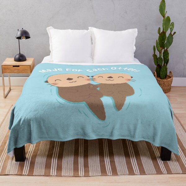 Item preview, Cute Sea Otter Couple Made For Each Otter Pun designed and sold by rustydoodle.
