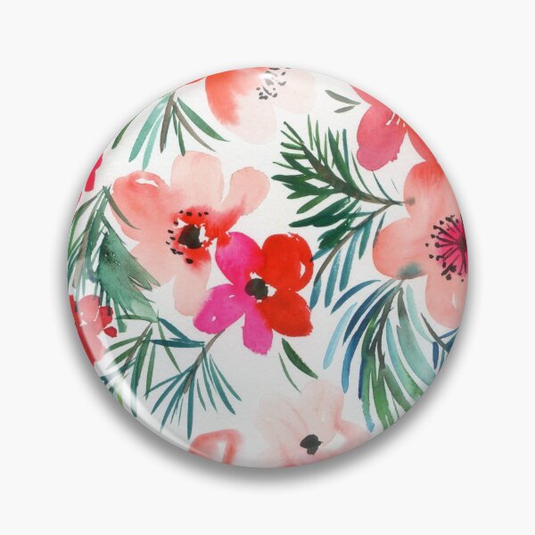 Item preview, red flowers and pine branches designed and sold by kosarandrea.