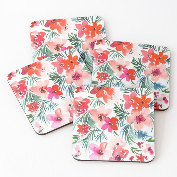 Item preview, red flowers and pine branches designed and sold by kosarandrea.
