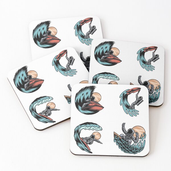 Item preview, A colorful Fantasy Astronaut sticker pack of 4 Surfers designed and sold by StickerArtwork.