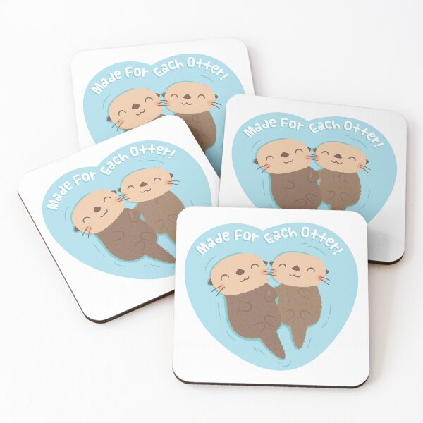 Item preview, Made For Each Otter Pun, Cute Sea Otter Couple designed and sold by rustydoodle.