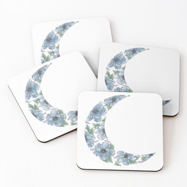 Item preview, Floral Crescent Moon (Clear Background) designed and sold by rc-art.