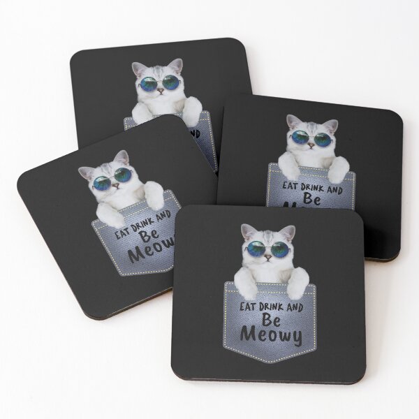 Item preview, Eat Drink Meowy - Funny Cat In the pocket designed and sold by The Full Cart.