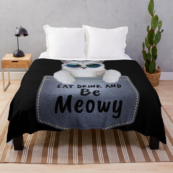 Item preview, Eat Drink Meowy - Funny Cat In the pocket designed and sold by The Full Cart.