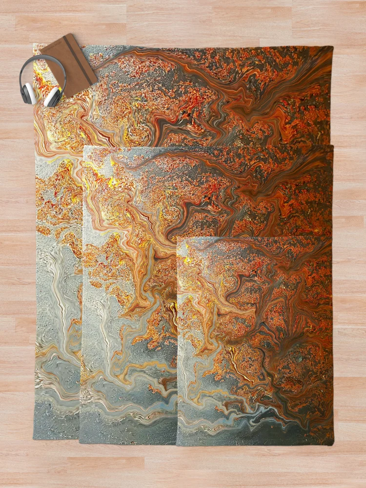 Thumbnail 5 of 6, Throw Blanket, Abstract Rustic Pattern designed and sold by kayodeDesign.