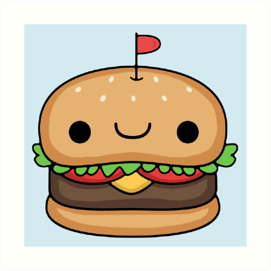 « burger kawaii », Impressions artistiques par Hannah W | Redbubble