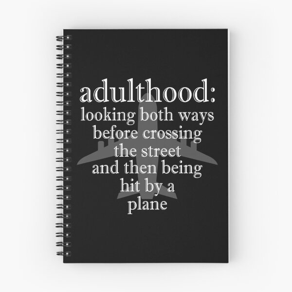 Item preview, Adulthood: looking both ways before crossing the street and then being hit by a plane designed and sold by Sticker Up.