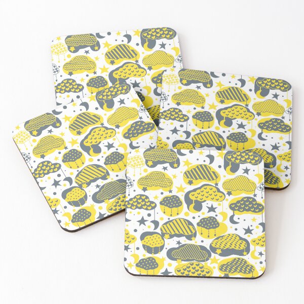 Item preview, yellow-gray clouds designed and sold by AvotArt.