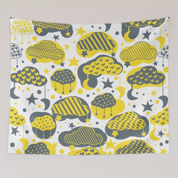 Item preview, yellow-gray clouds designed and sold by AvotArt.