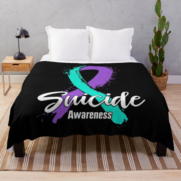 Item preview, Awesome Suicide Awareness Survivor Shirt Teal Purple Ribbon Suicide Prevention T Shirt designed and sold by tuanitus.