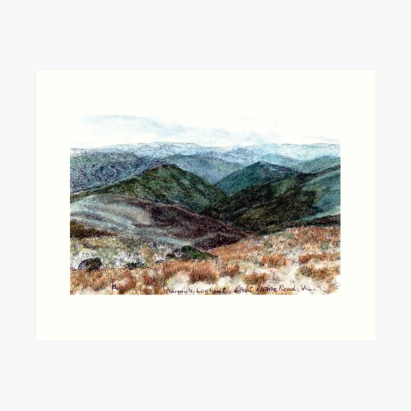 Australian Scene - Dannys Lookout - Great Alpine Road, Vic, Aus Art Print