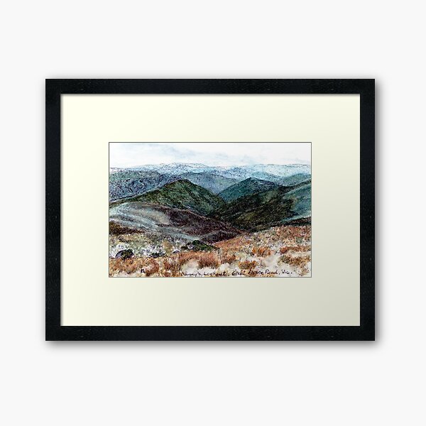Australian Scene - Dannys Lookout - Great Alpine Road, Vic, Aus Framed Art Print