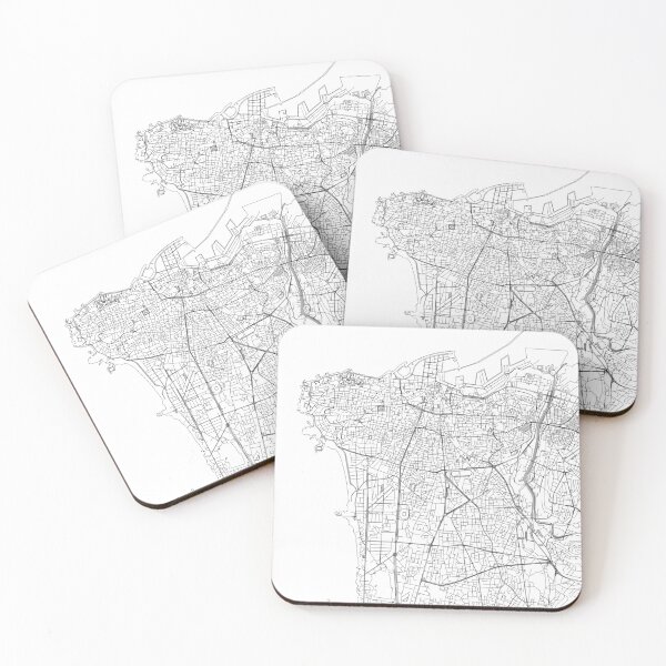 Item preview, Beirut White Map designed and sold by multiplicitymap.