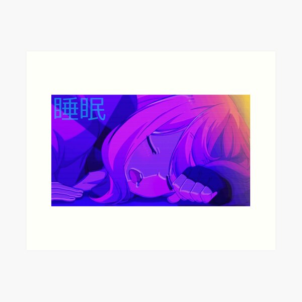 sleeping anime girl Art Print