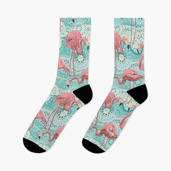Item preview, floral pattern background with flamingo designed and sold by LQTDesigns.