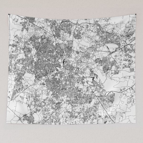 Item preview, Bengaluru White Map designed and sold by multiplicitymap.