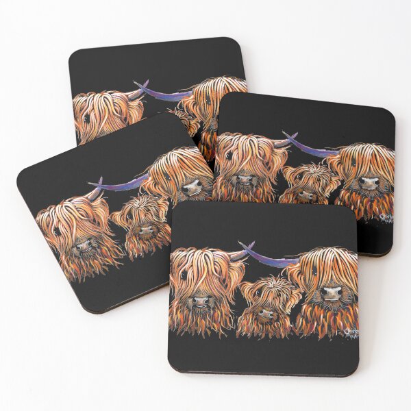 Item preview, Scottish Highland Cows PRiNT 'The Tangerines 2' by Shirley MacArthur designed and sold by Shirley MacArthur Art.