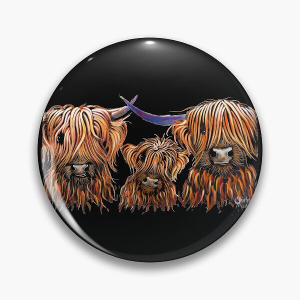 Item preview, Scottish Highland Cows PRiNT 'The Tangerines 2' by Shirley MacArthur designed and sold by Shirley MacArthur Art.
