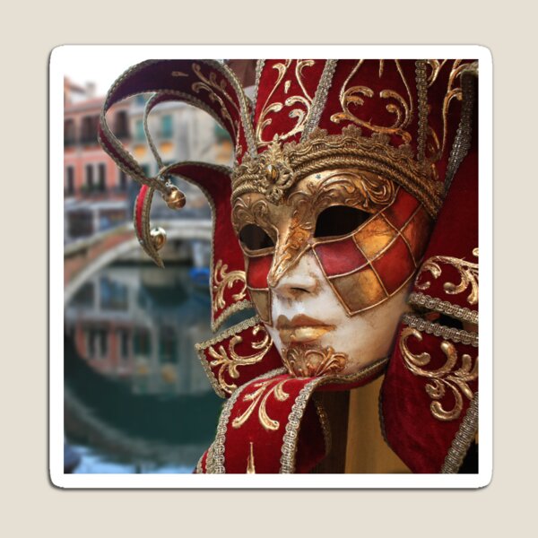 Item preview, Máscara de Carnaval Veneciano, canal de Venecia, Venecia, Italia designed and sold by We-thePixels.
