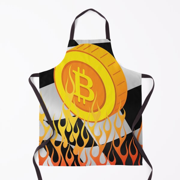 Item preview, Racing flag with Bitcoin and Flames designed and sold by FourNuns.