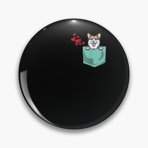 Funny Corgi In Pocket Dog Heart Valentine Gift Pin