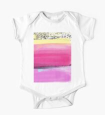 Watercolor Abstract Layers Version1 Pink Vivid One Piece - Short Sleeve