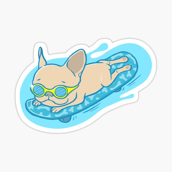 Frenchie rutscht durch seinen Tag Sticker