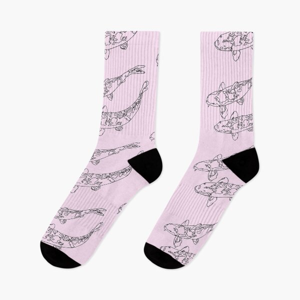 Item preview, Line art Oo two swimming koi fish designed and sold by The Red Shop.