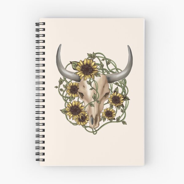 Item preview, Cow Skull and Crown leaves and sunflowers designed and sold by Collagedream.