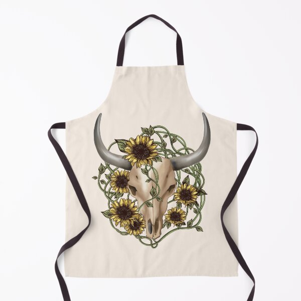 Item preview, Cow Skull and Crown leaves and sunflowers designed and sold by Collagedream.