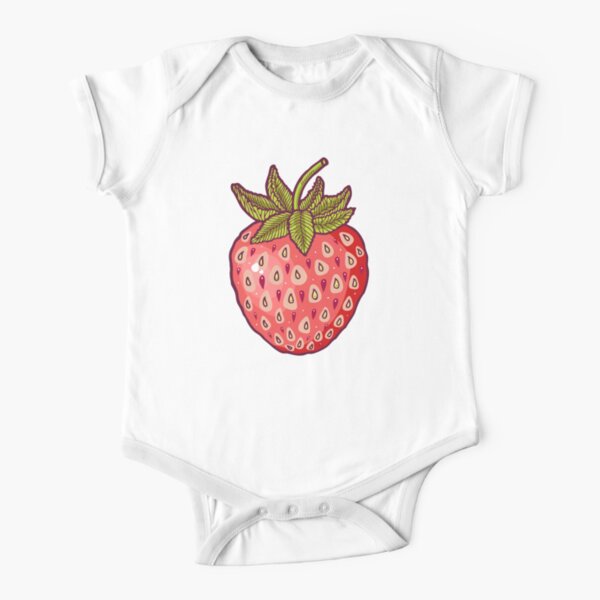 strawberry fields Short Sleeve Baby One-Piece
