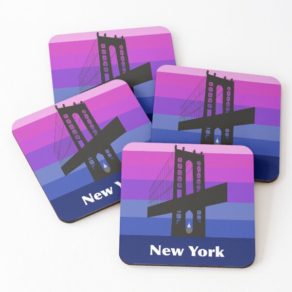 Item preview, Manhattan Bridge/New York poster - night designed and sold by knileuh.