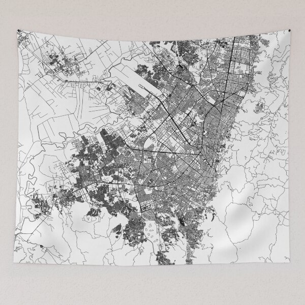Item preview, Bogota White Map designed and sold by multiplicitymap.