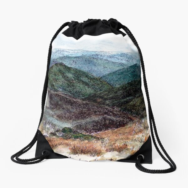 Australian Scene - Dannys Lookout - Great Alpine Road, Vic, Aus Drawstring Bag