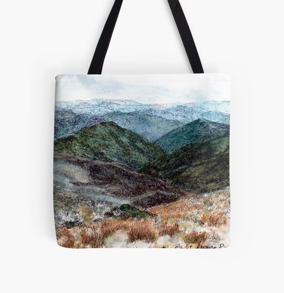 Australian Scene - Dannys Lookout - Great Alpine Road, Vic, Aus All Over Print Tote Bag