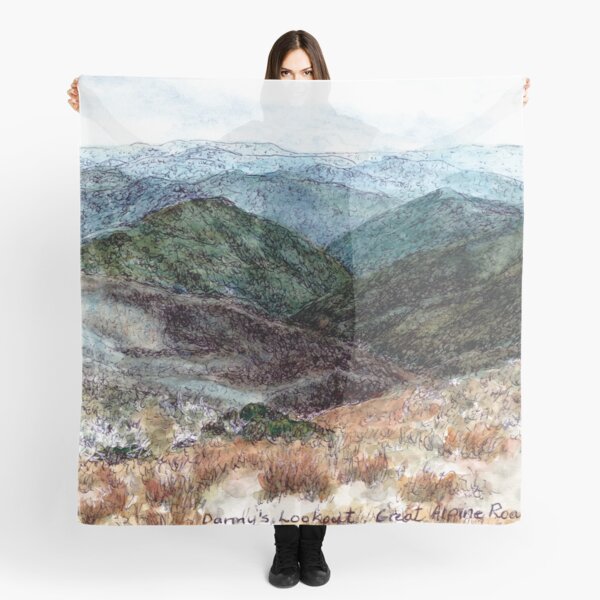 Australian Scene - Dannys Lookout - Great Alpine Road, Vic, Aus Scarf