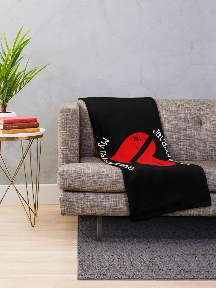 Thumbnail 2 of 6, Throw Blanket, JavaScript Is My Valentine Gift designed and sold by notstuff.