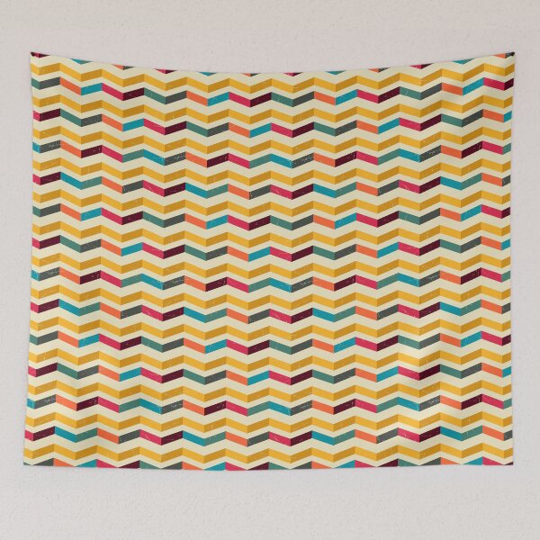 Item preview, Zig Zag Retro Color Pattern With Grunge  designed and sold by SSK Designs.