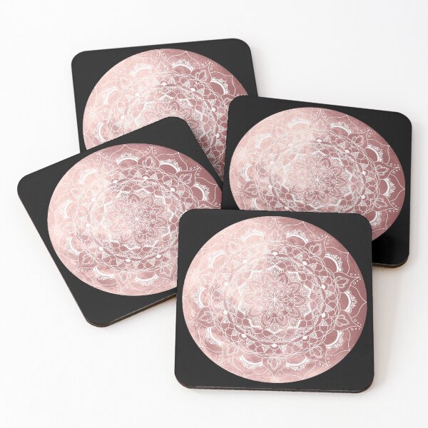 Item preview, Rose golden coloured moon with mandala designed and sold by felinefeelings.