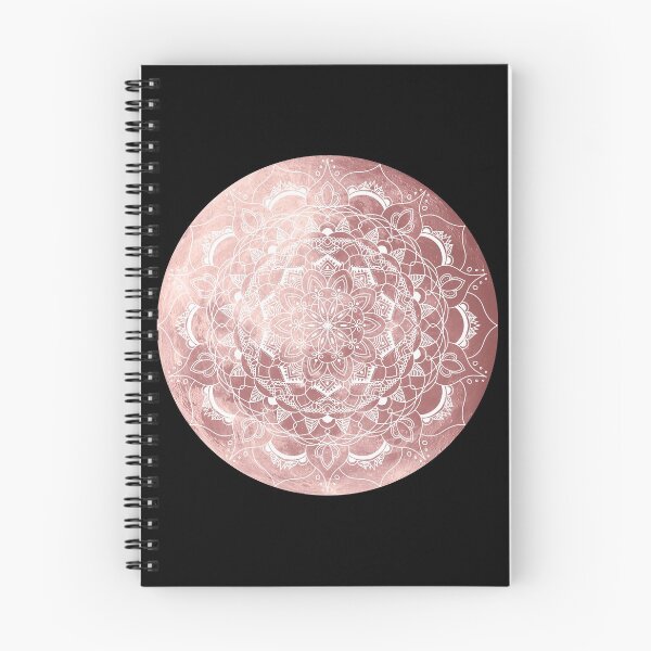 Item preview, Rose golden coloured moon with mandala designed and sold by felinefeelings.