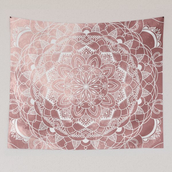 Item preview, Rose golden coloured moon with mandala designed and sold by felinefeelings.