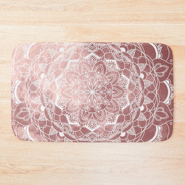 Item preview, Rose golden coloured moon with mandala designed and sold by felinefeelings.