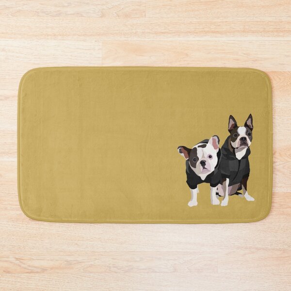 Artikelvorschau, Boston und Frenchie Hunde Portrait digitale Illustration entworfen und verkauft von sherylwylie.