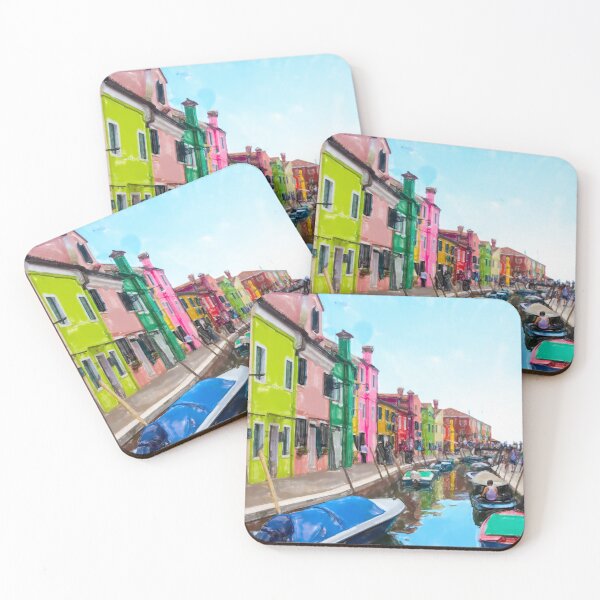 Item preview, Watercolor of Burano designed and sold by pietrofoto.