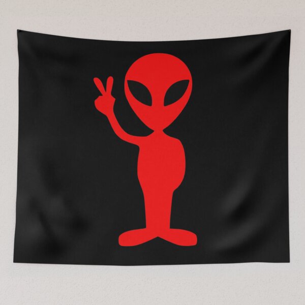 Item preview, Red alien peace sign  designed and sold by Md1982.