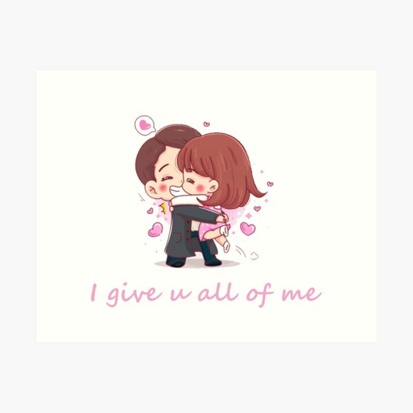 super cute couple hugging Art Print