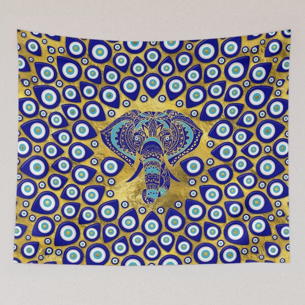 Item preview, Evil Eye Elephant Mandala Ornament designed and sold by k9printart.
